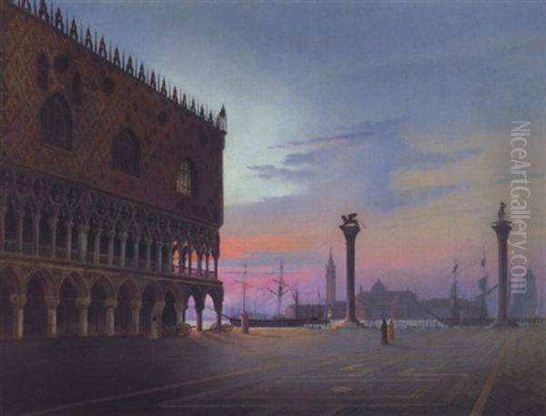 Dogenpalast Im Morgengrauen Oil Painting by Friedrich Nerly