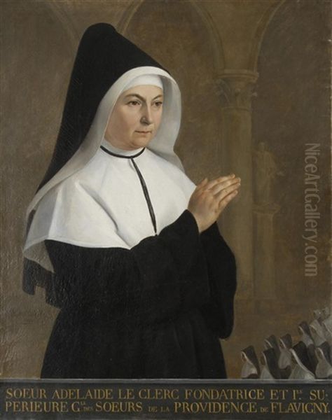 Soeur Adelaide Le Clerc, Fondatrice Et Premiere Superieure Generale Des Soeurs De La Providence A Flavigny Oil Painting by Eugene Nesle