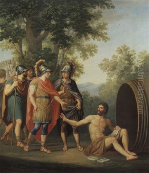 Alexander Der Grosse Begegnet Dem Philosophen Diogenes Oil Painting by Andreas Nesselthaler