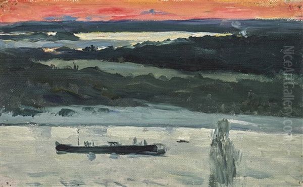 Volga Oil Painting by Mikhail Vasilievich Nesterov