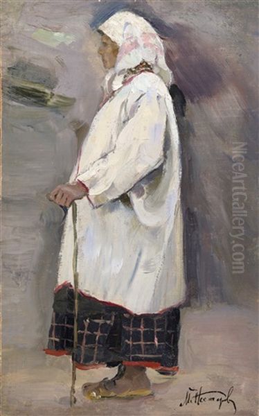 Peasant Woman Oil Painting by Mikhail Vasilievich Nesterov