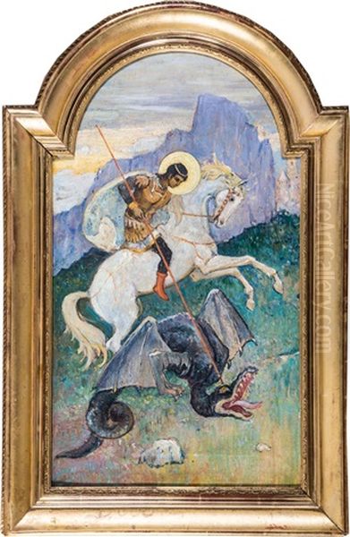 Heiliger Georg Der Drachentoter Oil Painting by Mikhail Vasilievich Nesterov