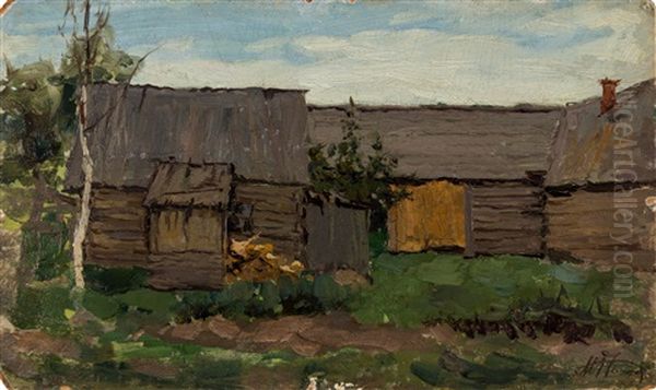 The Barns Oil Painting by Mikhail Vasilievich Nesterov