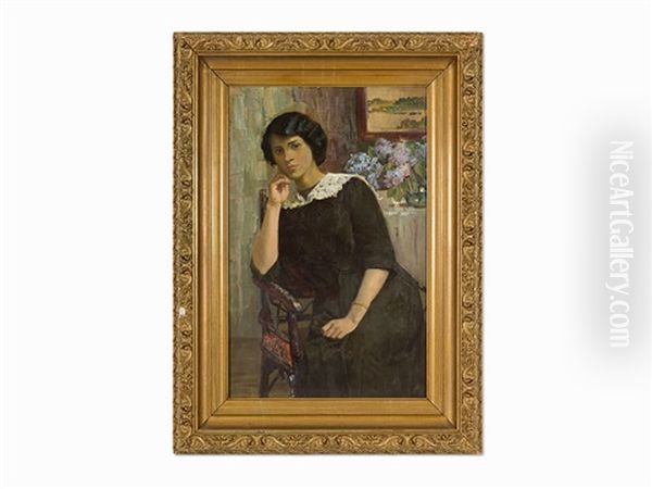 Portrait Of Artist's Wife Oil Painting by Mikhail Vasilievich Nesterov