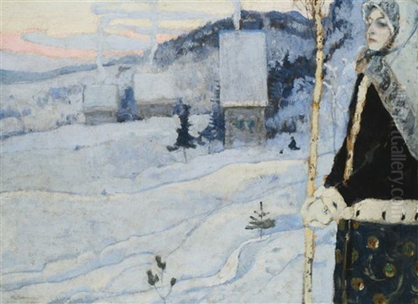 Winter Oil Painting by Mikhail Vasilievich Nesterov