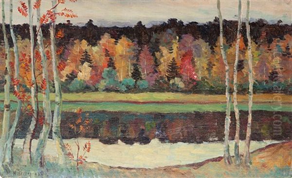 Autumn Birches Oil Painting by Mikhail Vasilievich Nesterov