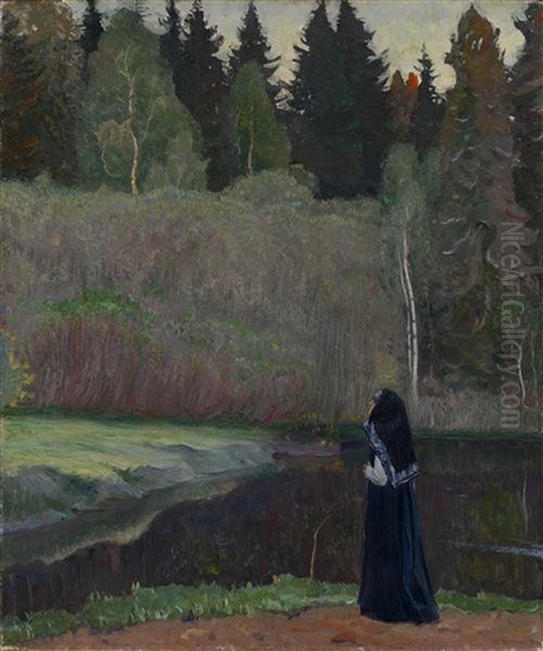 The Nightingale Is Singing Oil Painting by Mikhail Vasilievich Nesterov