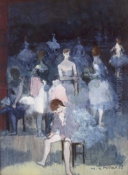 Ballet Lesson Oil Painting by  Nestor (Nestor Martin de La Torre)