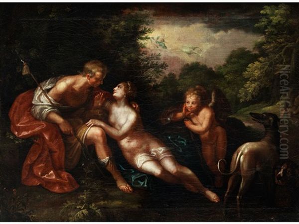 Venus Und Adonis Oil Painting by Caspar Netscher