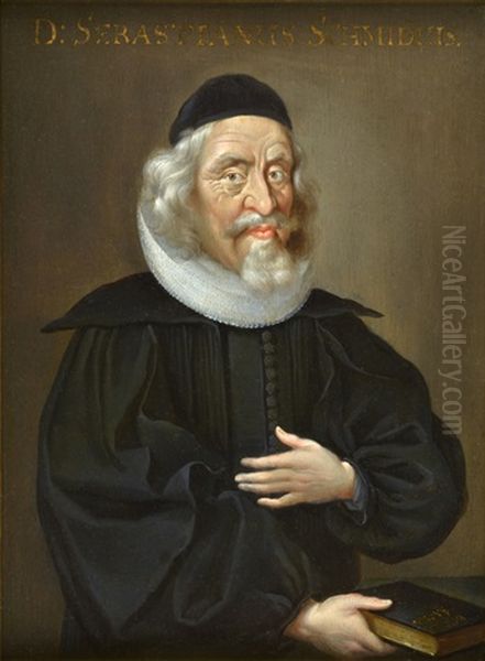 Sebastianus Schmidius Oil Painting by Caspar Netscher