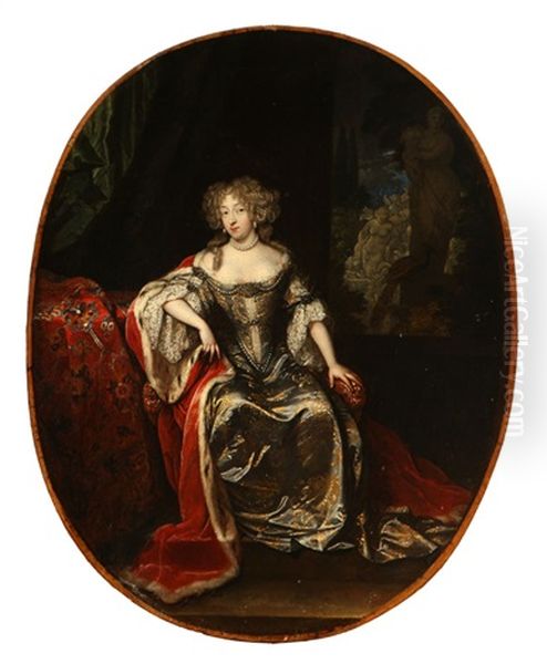 Portrait Of A Noblewoman, By Repute A Member Of The House Of Habsburg Oil Painting by Caspar Netscher