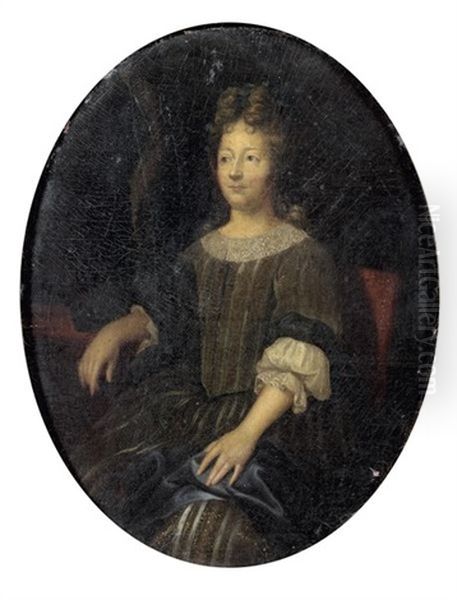 Portrait De Jeune Femme Assise Oil Painting by Caspar Netscher