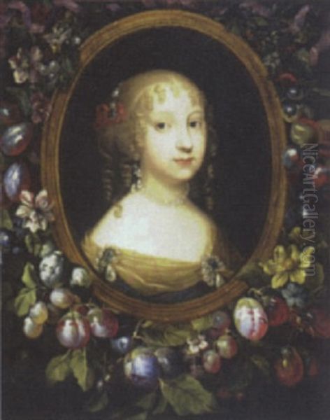 Portrait Of Madame Grignon Oil Painting by Caspar Netscher