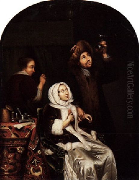 The Doctor's Visit Oil Painting by Caspar Netscher