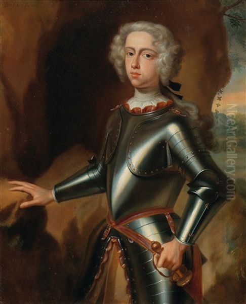 Portrait Of A Young Officer Traditionally Identified As Prince Eugene Of Savoy Oil Painting by Constantyn Netscher