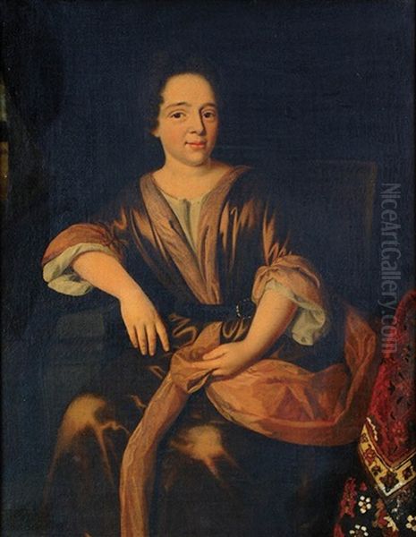 A Portrait Of A Woman Of Means Oil Painting by Constantyn Netscher