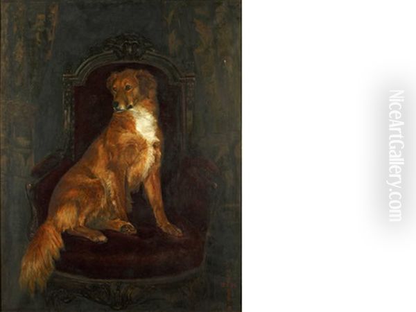 Nimble - A Retriever Oil Painting by John Trivett Nettleship