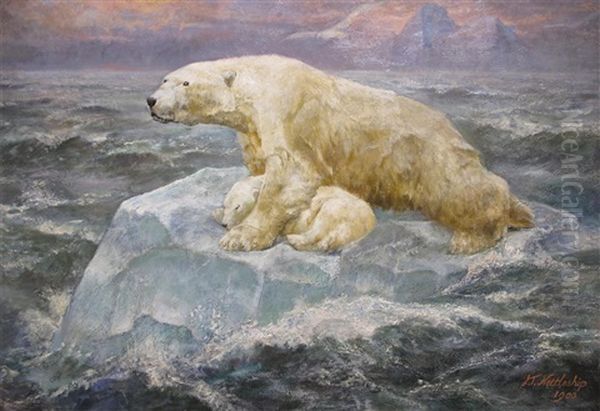 Adrift Oil Painting by John Trivett Nettleship