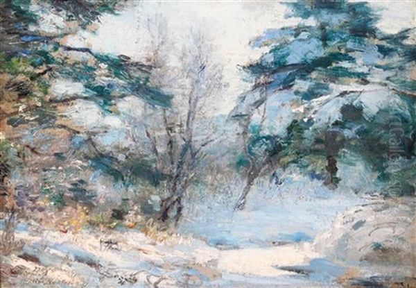 Winter Landscape Oil Painting by Walter Nettleton