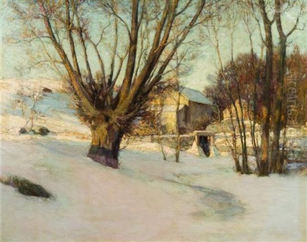 Windswept Snow Oil Painting by Walter Nettleton