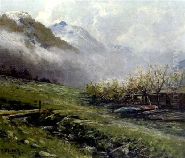 Fruhling Im Hochgebirge Oil Painting by Hermann Neuber