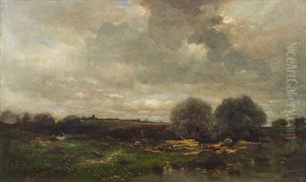 Weite Landschaft Oil Painting by Louis (Ludwig) Neubert