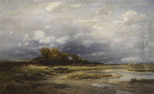 Weite Moorlandschaft Oil Painting by Louis (Ludwig) Neubert