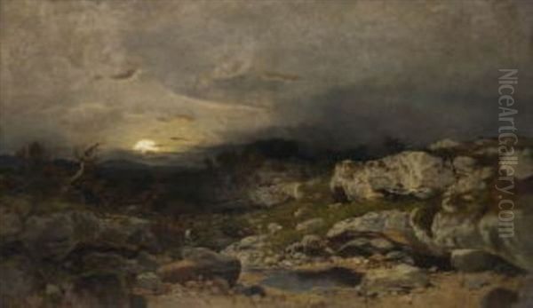 Sonnenaufgang Auf Einem Gebirgsplateau Oil Painting by Louis (Ludwig) Neubert