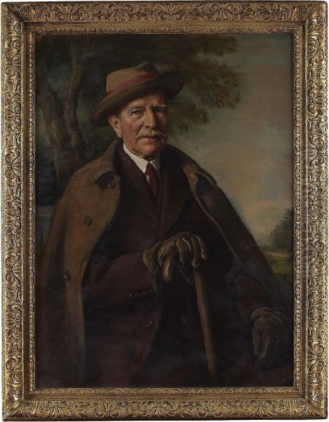 Three Quarter Length Portrait Of Colonel Frederick Gordon Blair Oil Painting by Oswald Hornby J. Birley