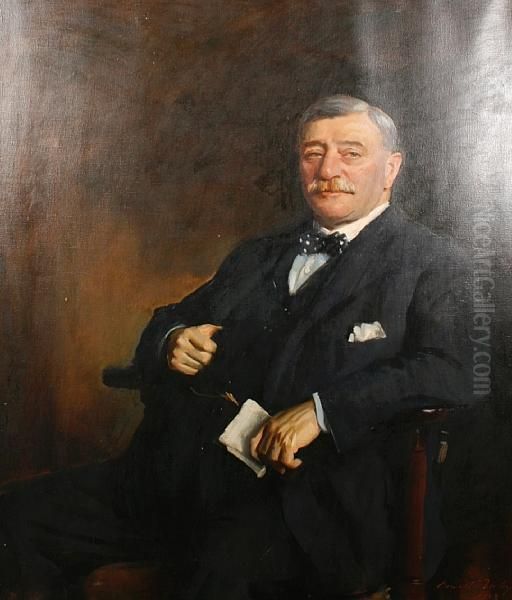 Portrait Of Sir John E. Mitchell, Chairman Ofmitchells & Butlers Brewery Oil Painting by Oswald Hornby J. Birley