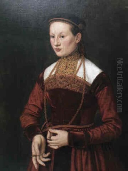 Bildnis Einer Jungen Frau In Nurnberger Tracht by Nicolas Neufchatel