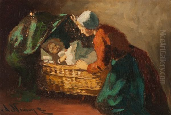 The Lullaby Oil Painting by Albert Johan (Jan) Neuhuys