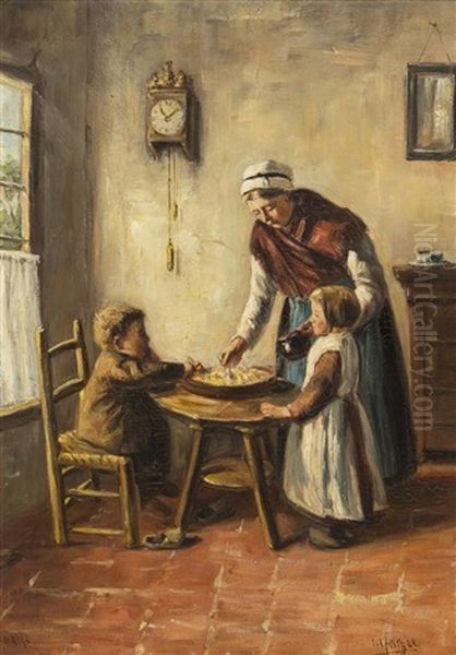 Interior Scene Oil Painting by Albert Johan (Jan) Neuhuys