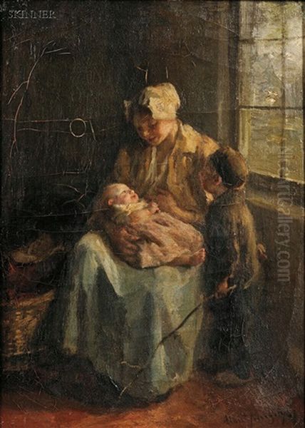 A Mother's Love Oil Painting by Albert Johan (Jan) Neuhuys