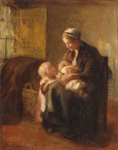 Sleepy Time Oil Painting by Albert Johan (Jan) Neuhuys