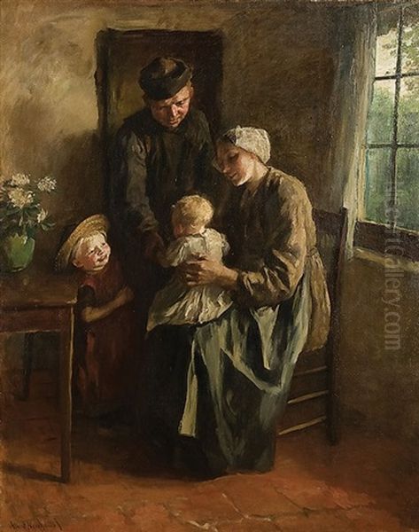 The Happy Family Oil Painting by Albert Johan (Jan) Neuhuys