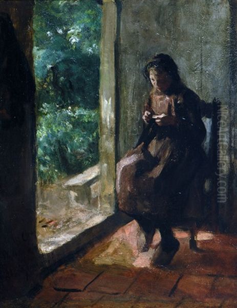 The Young Seamstress by Albert Johan (Jan) Neuhuys