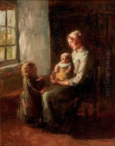 Motherly Love Oil Painting by Albert Johan (Jan) Neuhuys