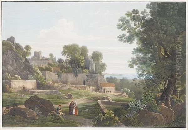 A Syracuse (emplacement De La Maison De Timoleon.) Oil Painting by Samuel Birmann