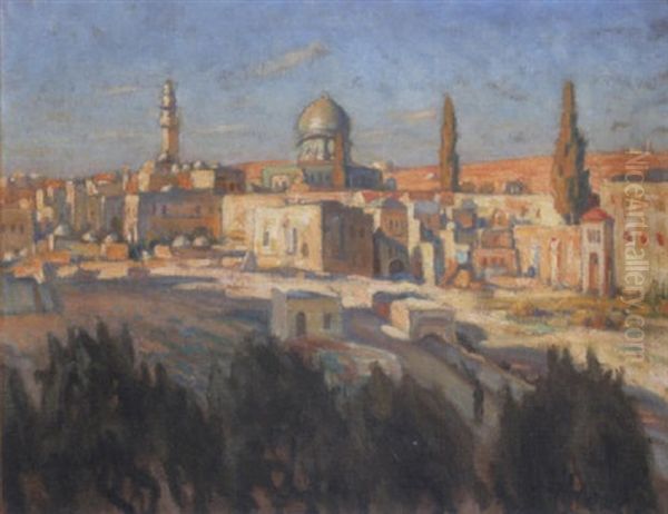 Vue De Jerusalem Oil Painting by Abraham Neumann