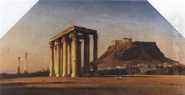 The Acropolis Oil Painting by Carl Johann Neumann