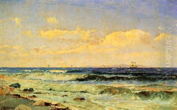 Marine Med Udsigt Mod Kullen Oil Painting by Carl Johann Neumann