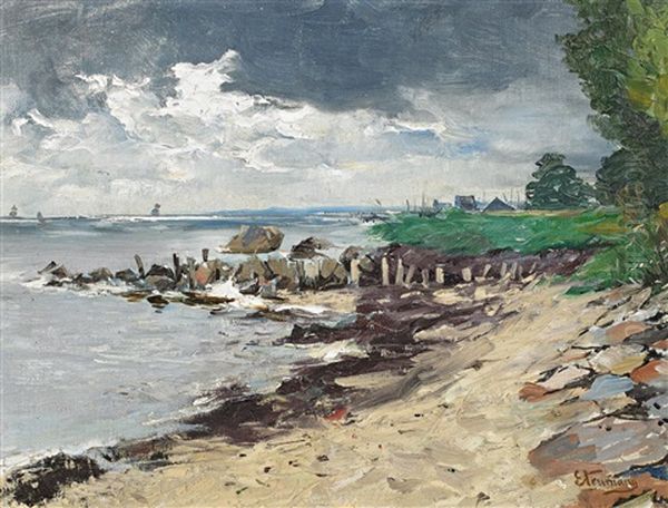 Kustenstudie An Der Ostsee Oil Painting by Emil (Friedrich) Neumann