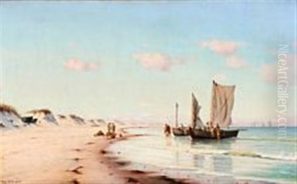 Fishermen Returning With Their Catch by Johan Jens Neumann