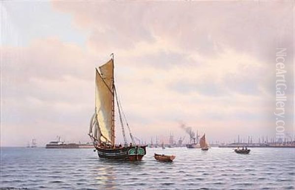 I Sundet Nord For Kobenhavn Oil Painting by Johan Jens Neumann