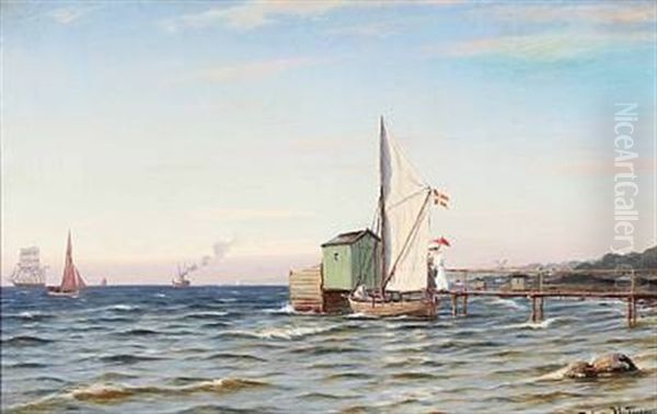 Summer Day At The Coast Oil Painting by Johan Jens Neumann