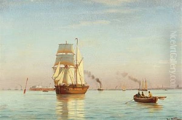 Sommerdag Ud For Kobenhavn Oil Painting by Johan Jens Neumann