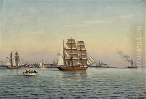 Helsingor Red Oil Painting by Johan Jens Neumann