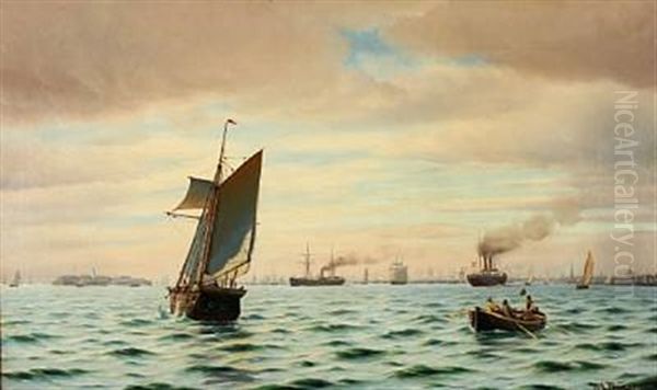 Kjobenhavn Set Fra Stubelobet. Tidlig Morgen Oil Painting by Johan Jens Neumann