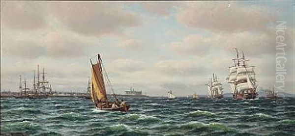 Helsingor Red Oil Painting by Johan Jens Neumann